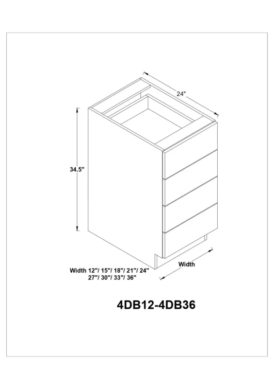 DRAWER BASES- 4 DRAWERS