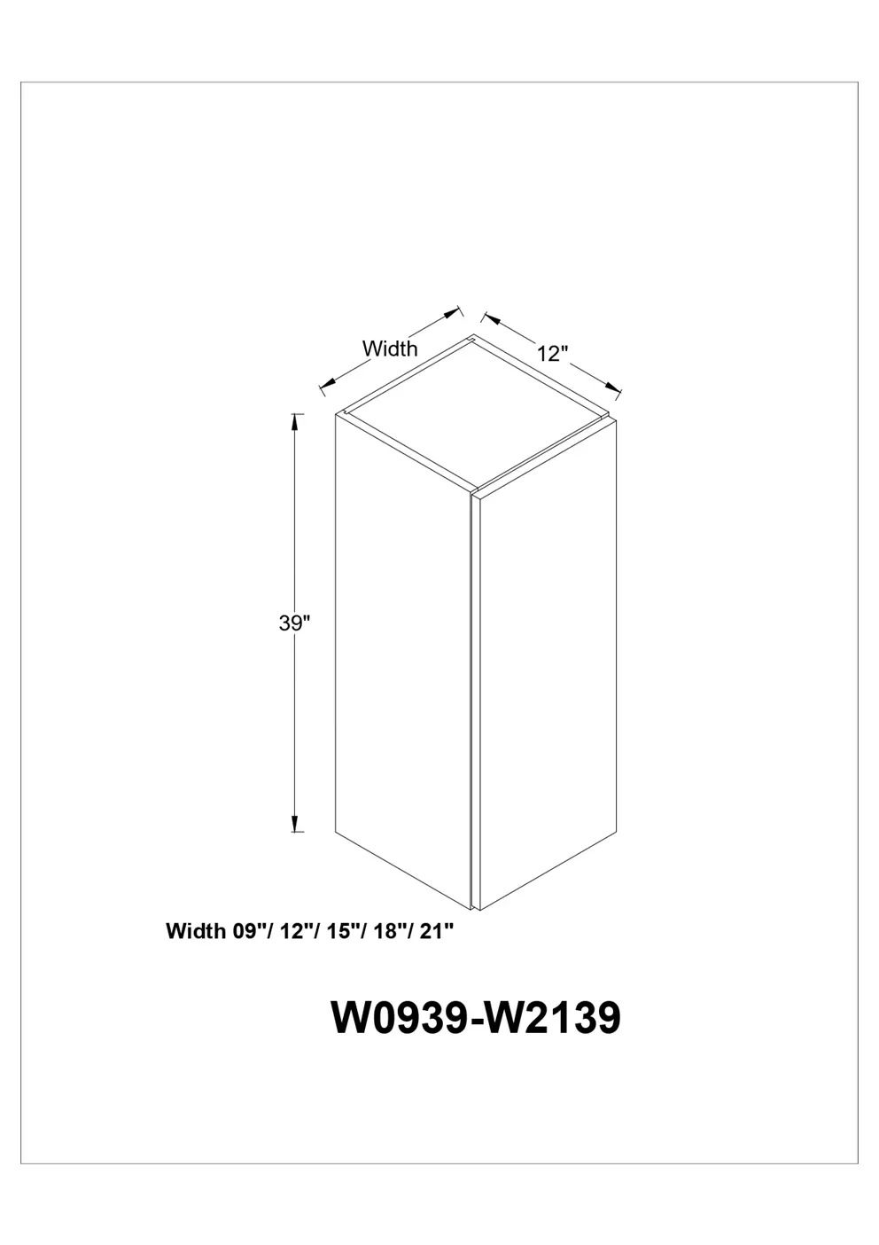 39″ HIGH WALL CABINETS- SINGLE DOOR