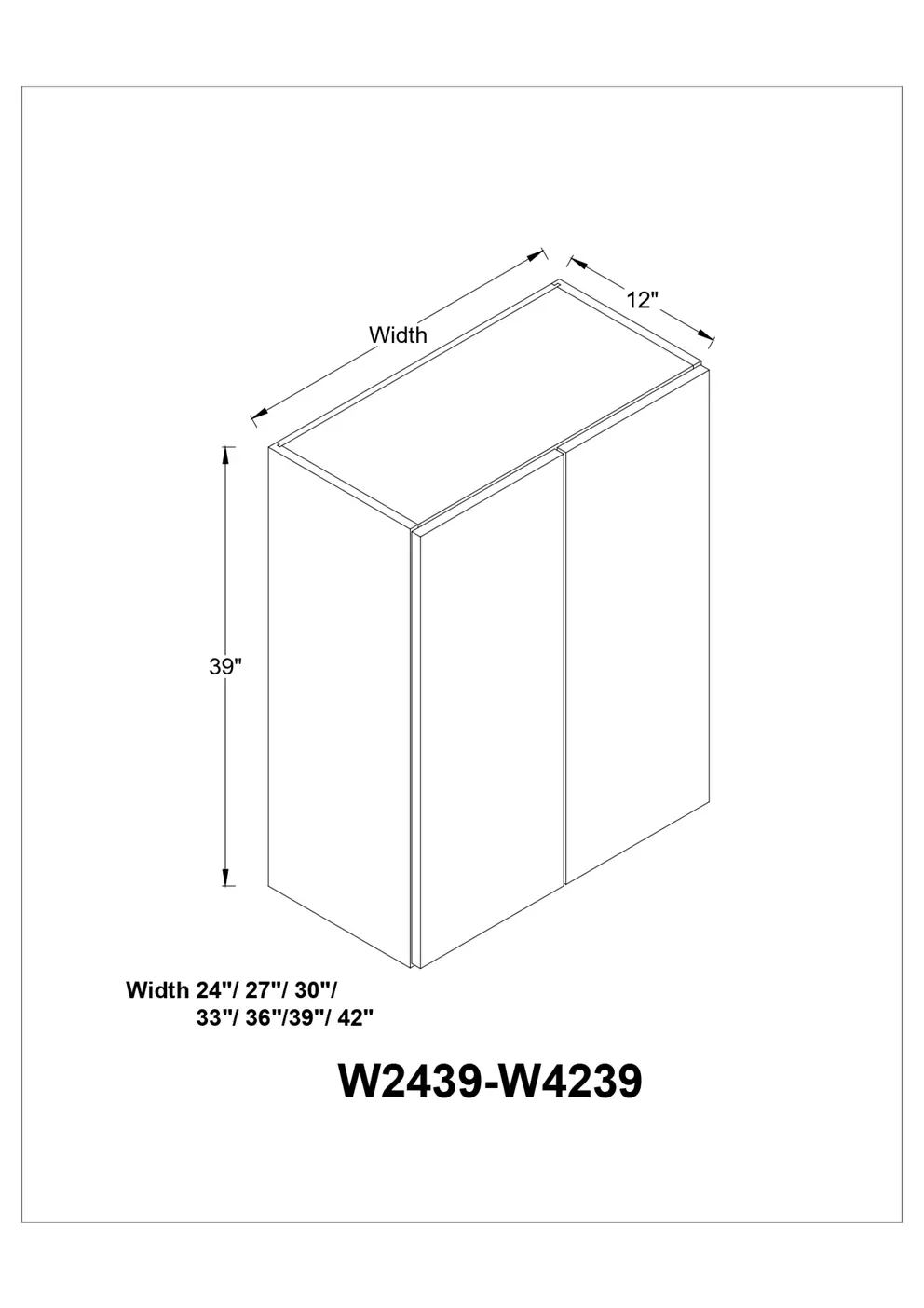 39″ HIGH WALL CABINETS- DOUBLE DOOR