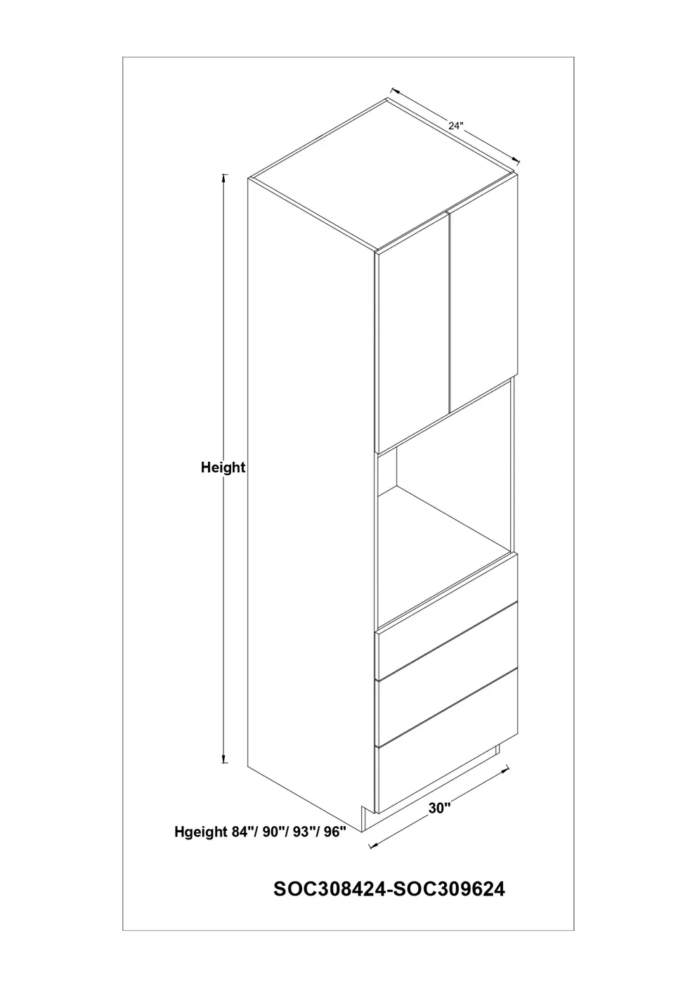 Single Oven Cabinet 3 Drawers