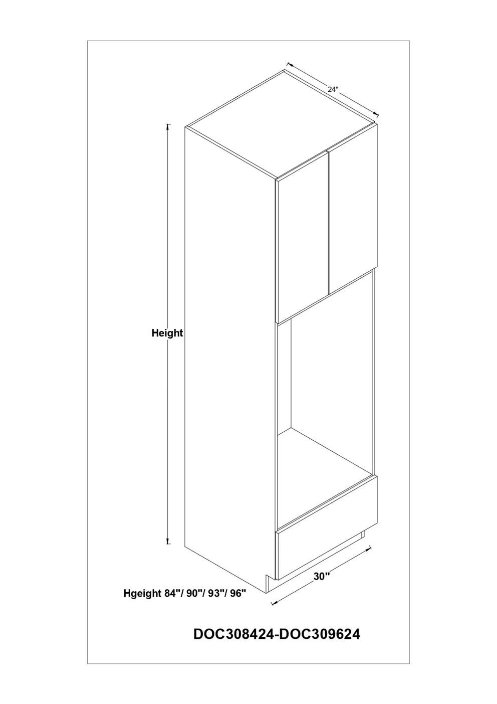 Double Oven Cabinet 1 Drawers
