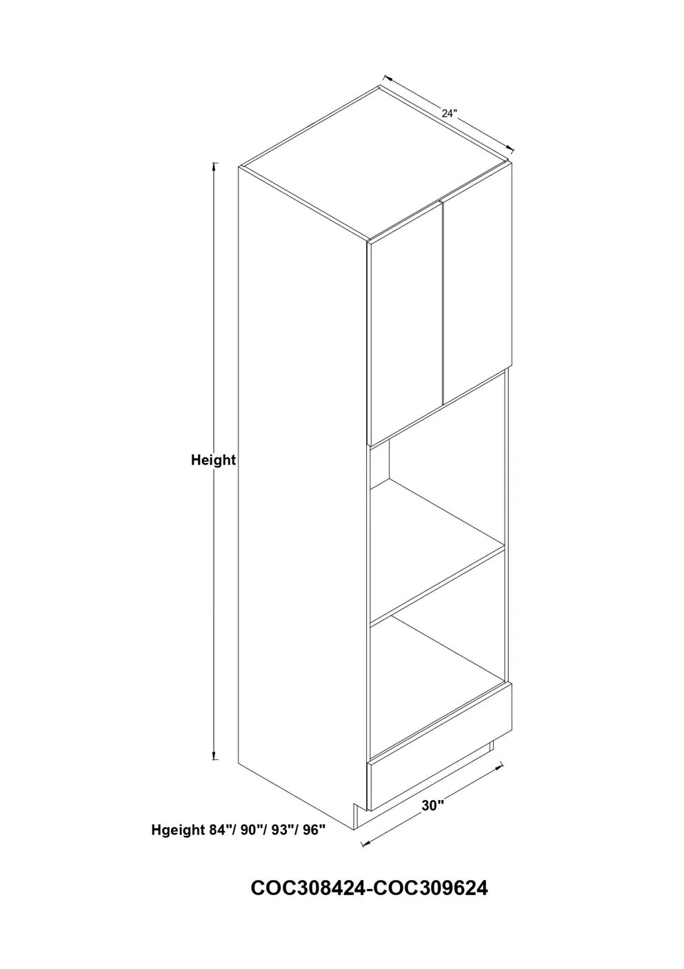 Combo Oven Cabinet 1 Drawers