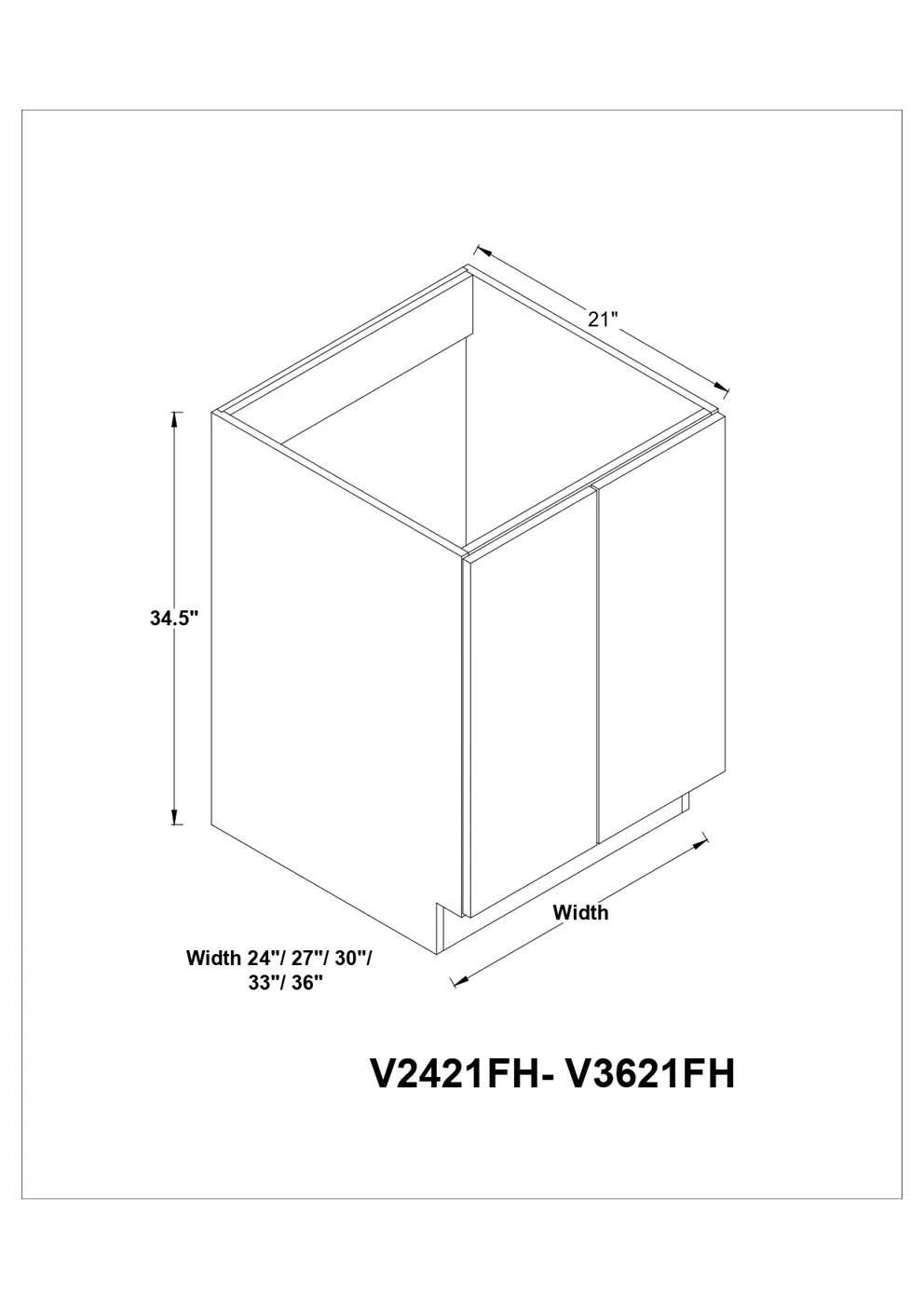 Vanity Full High Door Sink Bases